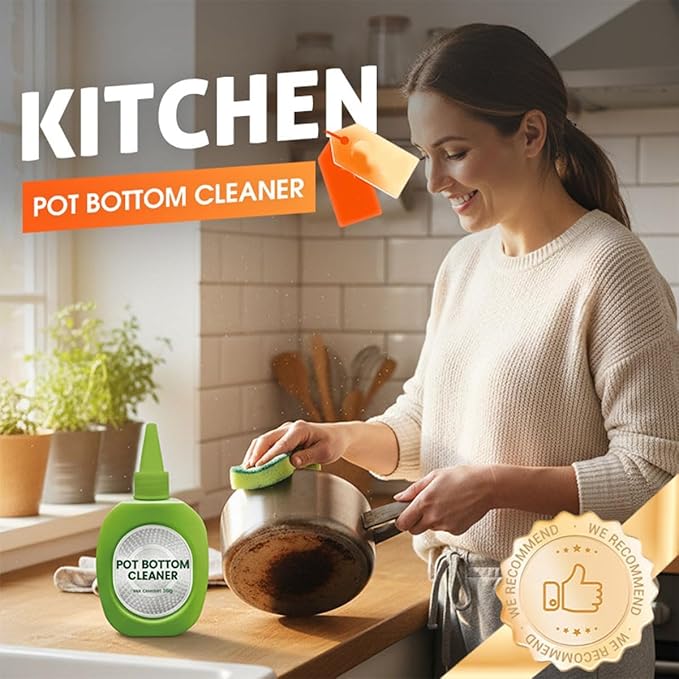 2026 New Pot Bottom Stain & Grime Remover, Stainless Steel Burnt Pot Cleaner, Stove Degreaser Heavy Duty Cleaner (2Pcs)