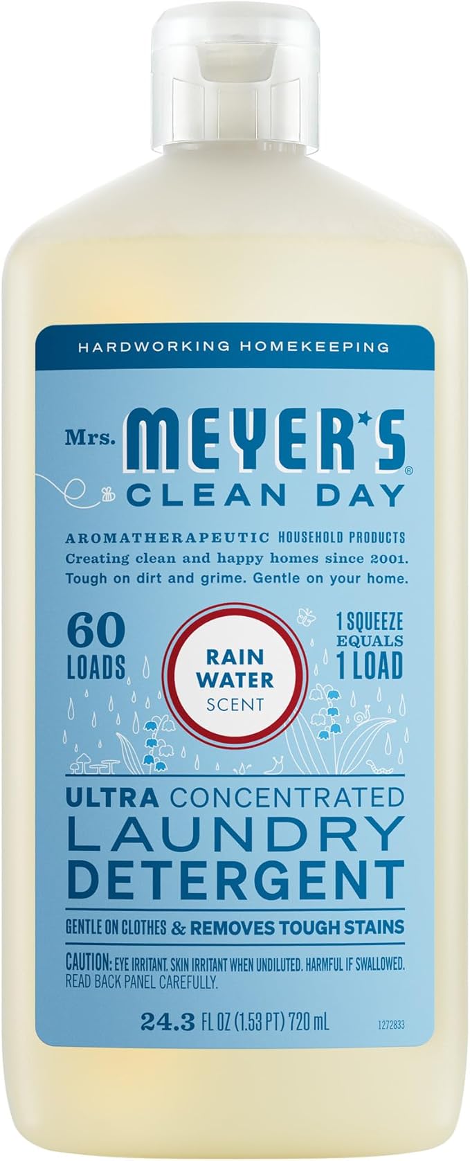 MRS. MEYER'S CLEAN DAY Ultra Concentrated Laundry Detergent, Rain Water Scent, 24.3 fl oz