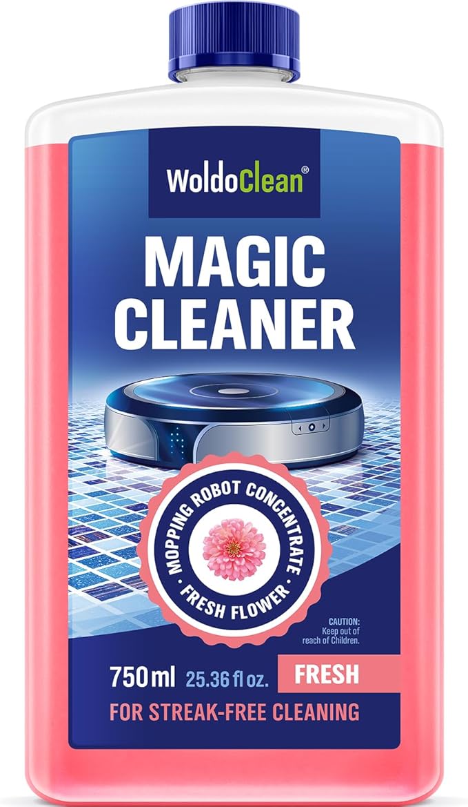 WoldoClean Robot Floor Cleaner Liquid 25.36 fl.oz - Fresh Scent & Anti-Clog, Compatible with Roborock, Dreame, Roomba, Tineco, Daily Use Concentrate