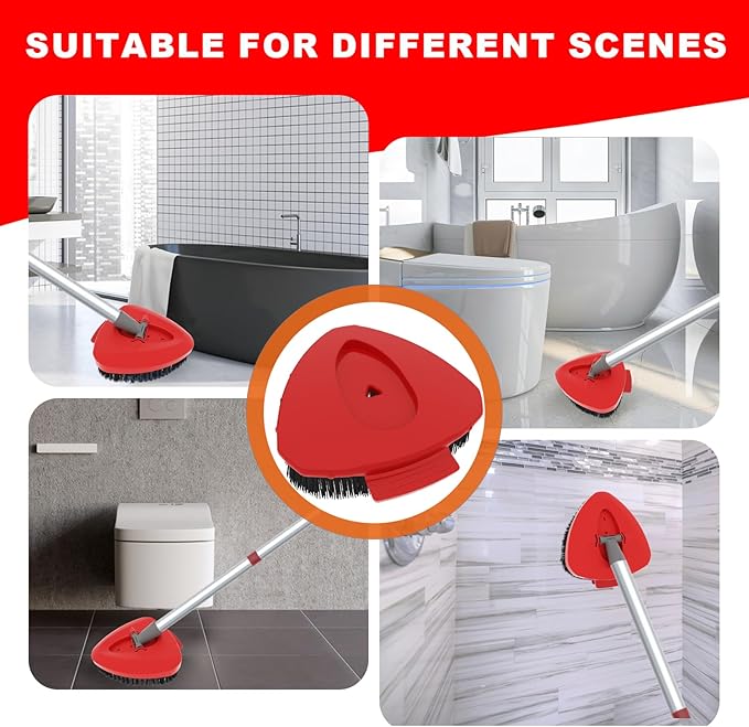 2 Pack Upgrade Scrub Brush Replace Heads Compatible with O Cedar EasyWring 1 Tank Spin Mop,Mop Replacement Scrubber Head Brush,Floor Cleaning Brush,More Layers of Bristles for Bathroom, Deck, Kitchen
