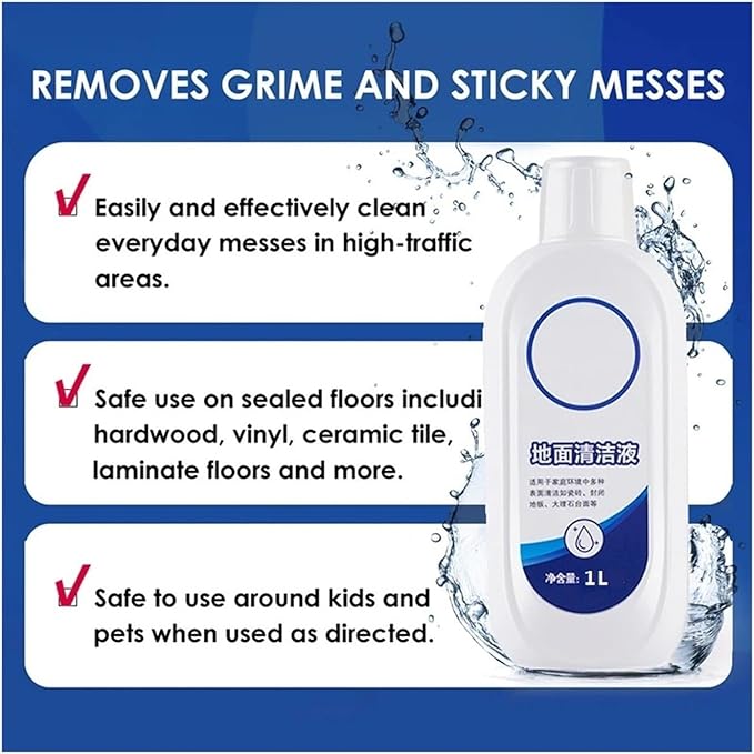 Cleaning Solution。Floor Cleaning Solution。1 Liter-33.8 Fl Oz。Compatible For Tineco。iFLOOR Series, FLOOR ONE S3 / S5 / S6 / S7 Series Wet Dry Vacuum，Incompatible Steam(2 PCS)
