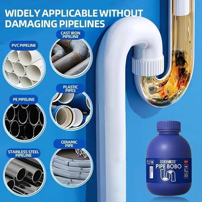 Pipe Bobo Drain Cleaner - Pipe Bobo Drain Cleaning, Powerful Unclogging, Clog Remover, Shower, Tub, Compatible with All Pipe (4Pcs, Fl Oz, 53.6)