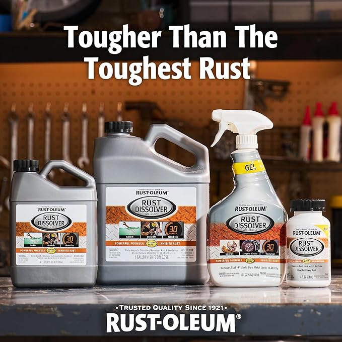 Rust-Oleum Rust Dissolver Soak & Bath | Heavy-Duty Corrosion Remover for Metal Tools, Cars, Bikes, Grills, Bolts, Firearms & More | Quart