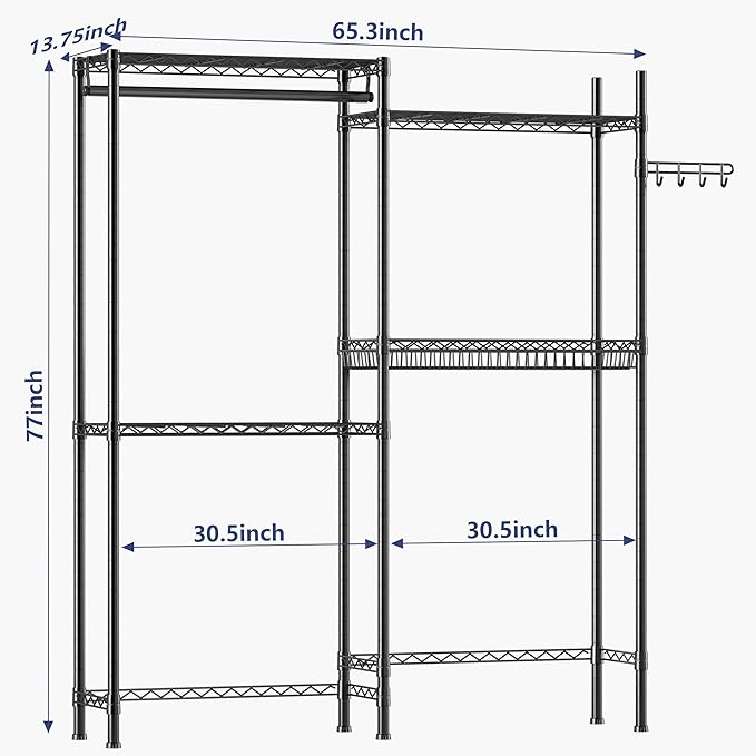 Golpart Over Washer and Dryer Shelves,Laundry Room Storage Organization Clothes Drying Rack,4 Tier Adjustable Height Wire Shelving with Wire Basket,Hanger Rod&Hook,Space Saving Shelf