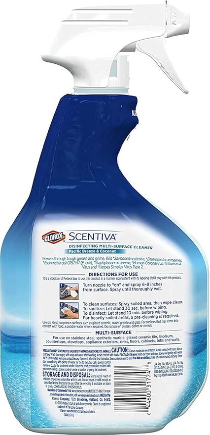 Clorox Scentiva Disinfecting multi surface Cleaner 2 PK (Pacific Breeze & Coconut) *24FL OZ* --