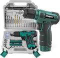 Hi-Spec 110pc Green 8V USB Electric Power Cordless Drill Driver Set. Drill Bits, Sockets and Screwdriver Bit Set Accessories In a Portable Toolbox Case