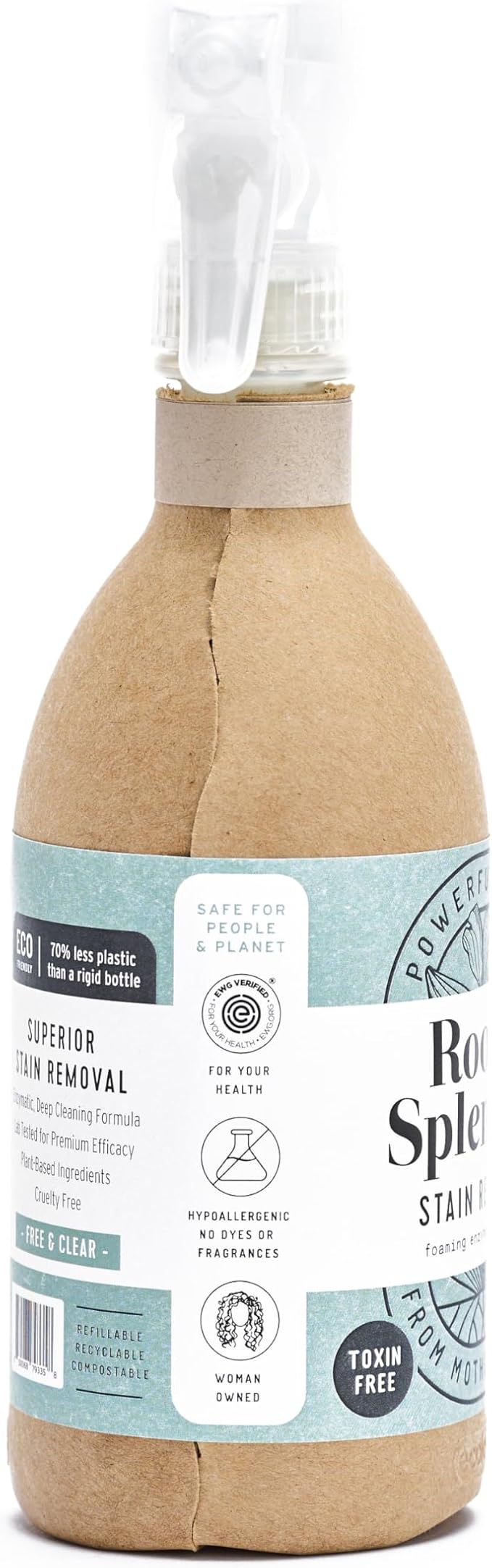 Root & Splendor Non Toxic Stain Remover - Natural Stain Remover for Laundry | Eco Friendly, Plant Based, EWG Verified, Unscented, 16 fl oz
