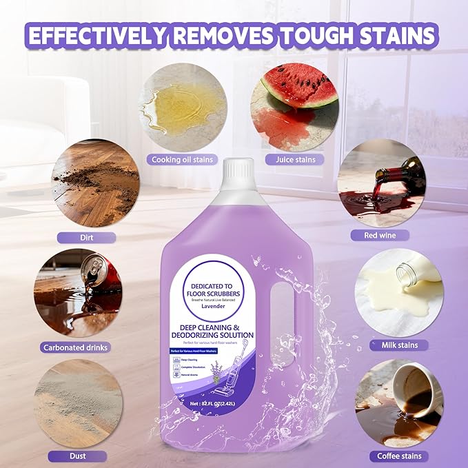 Floor Cleaning Solution Compatible with Tineco – 82 FL OZ Lavender Floor Cleaner – Rich, Long-lasting Fragrance, – For All Cordless Wet/Dry Vacuum Mop Cleaner & Robot Vacuums with Mopping