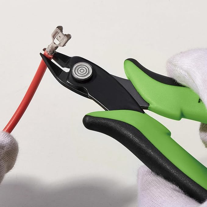 KATA Micro Flush Cutters, 5-inch Precision Wire Cutter, Anti-Slip Side Cutting Pliers for Electronics, Zip Ties, Copper Wire