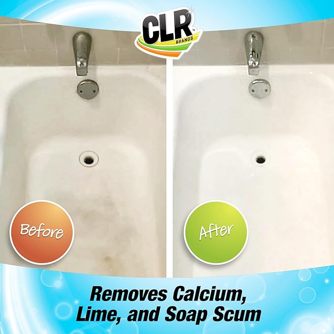CLR Brilliant Bath Foaming Action Bathroom Cleaner Spray - For Use on Toilets, Baths, Showers, Sinks, Glass, Stainless Steel - Lavender Scent, 26 Ounce Bottle (Pack of 2)