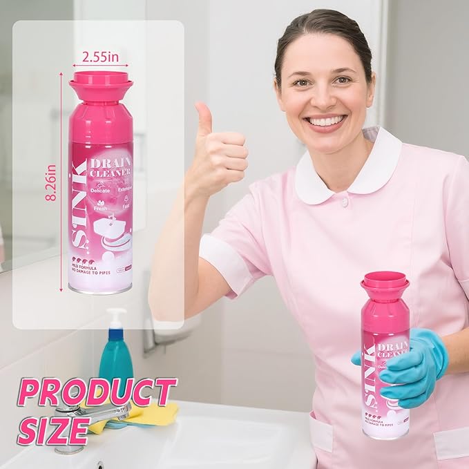 Foaming Drain Cleaner, Sink Cleaner and Deodorizer, Drain Clog Remover for Kitchen Sinks,Bathroom Drains, Washbasin