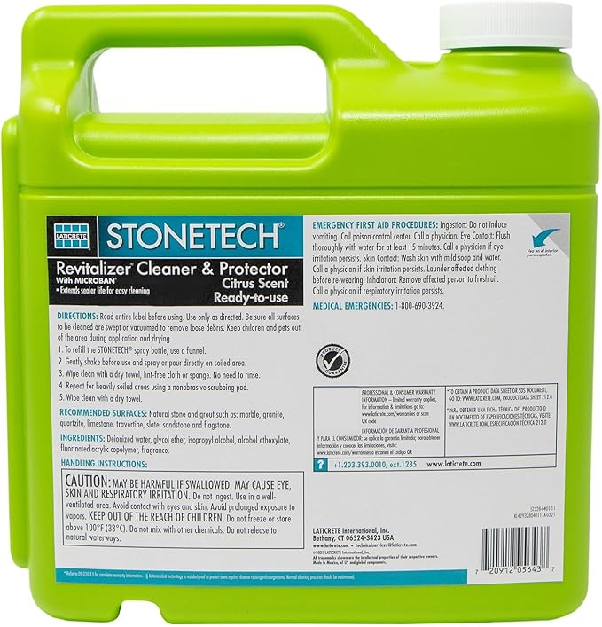 StoneTech Revitalizer Cleaner & Protector, 1 Gallon (3.785L) Bottle, Citrus Scent