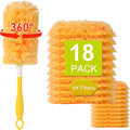360° Heavy Duty Duster Refills for Swiffer Dusters, Multi-Surface Larger Size Duster with 4X Microfibers, Disposable Duster Refills Kit for Cleaning, Unscented, 18 Pack & 1 Handle