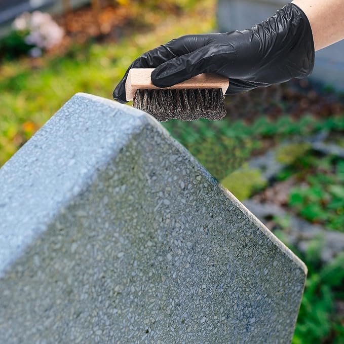 7 Pcs Headstone Cleaner Kit for Grave Cleaning Granite and Stone Daily Cleaner Includes Towel Bristle Crevice Brush Scrub Brush Headstone Cleaning Sponge Disposable Gloves Plastic Scraper