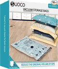 Vacuum Storage Bags with Electric Pump, Compression Packing Bags for Travel Luggage, Space Saver for Clothing Clothes Bedding Blankets Pillows, 10 Large