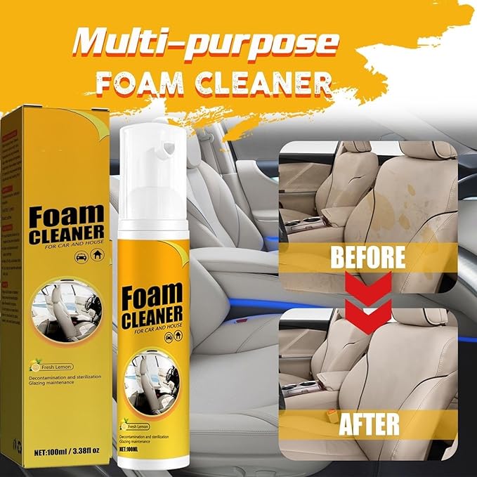 2PCS Foam Cleaner, Multipurpose Foam Cleaner, All-Purpose Cleaners for Car, Leather, Suitable for Car(100ml*2)