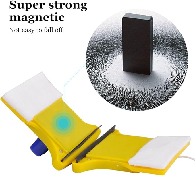 Shape Double‑Side Magnetic Glass Cleaner Wiper with 2 Cotton for Window