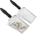2pcs Gardening Soil Sifter, 3.8mm & 5.0mm Mesh Sieve for Gardening, Dirt Sifter Compost Sifters with Handle, Multi-Functional Garden Sieve Potting Scoop for Sand, Rocks(Color:Silver)