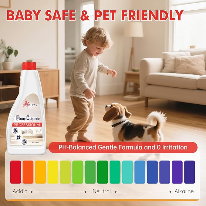 Floor Cleaning Solution Compatible with Roborock Q5/Q7/Q8/S7/S8/Qrevo Series, All Robot Vacuums & Wet Dry Vacuum, Floor Cleaner for Mopping, 2 Bottle Floor Cleaner Refill
