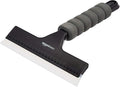 Amazon Basics All-Purpose Window Squeegee with Handle for Car Windshield, Shower, Glass, Mirror Cleaning, Silicone Rubber Blade, Streak-Free Results, Lightweight, Black, 8-inch