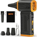 Compressed Air Duster, 130K RPM Powerful Cordless Electric Mini Blower with Display, 10-Gear Adjustable Jet Fan with Fast Charging, Rechargeable Dust Blower for Home, Outdoor and Car (Black, Blow)