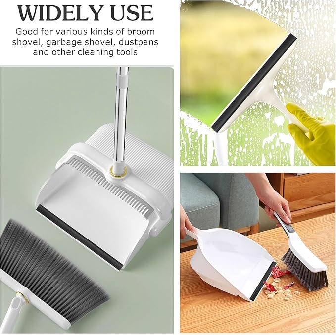 2pcs Plastic Strip Replacement for Dustpan Edge Bar Dust Pan Inlet Soft Pressing Strips Protector Garbage Shovel Closing Edges Straps Dustpan Repair Accessories Black