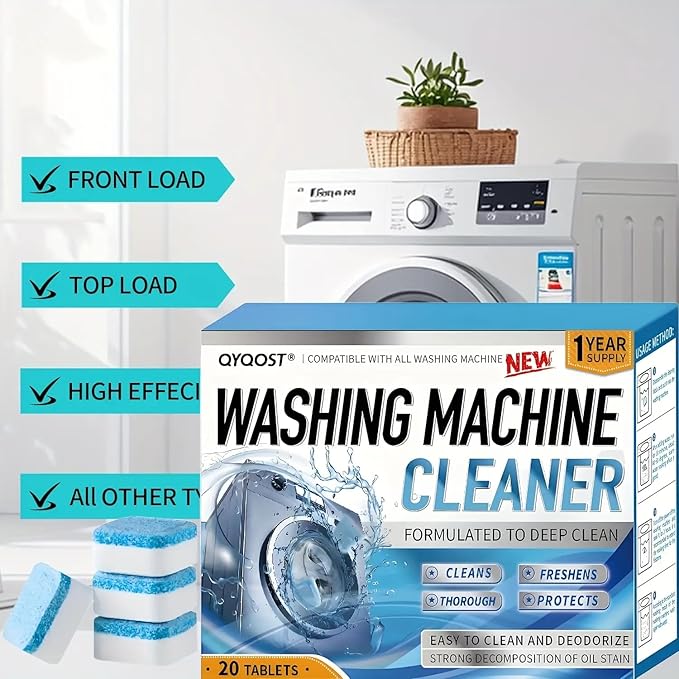 Deep Cleaning Washer Tablets, 12-Pack – Drum, Tub & Seal Care for Front and Top Load Washers, Easy Use, Keeps Washer Fresh and Running Smooth