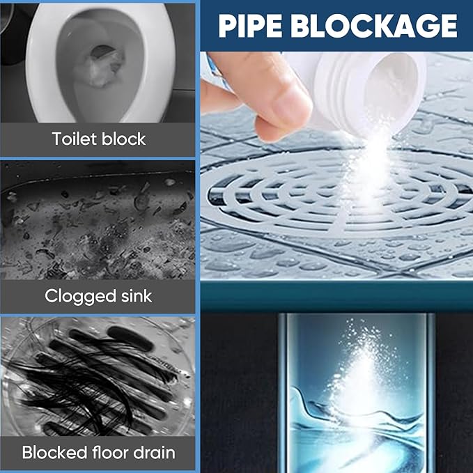 Sink & Drain Cleaner, Drain Cleaner Powder, 3.9 oz Bottle, Sewer Pipe Maintainer for Kitchen, Bathtub, Shower Drains (3Bottles)