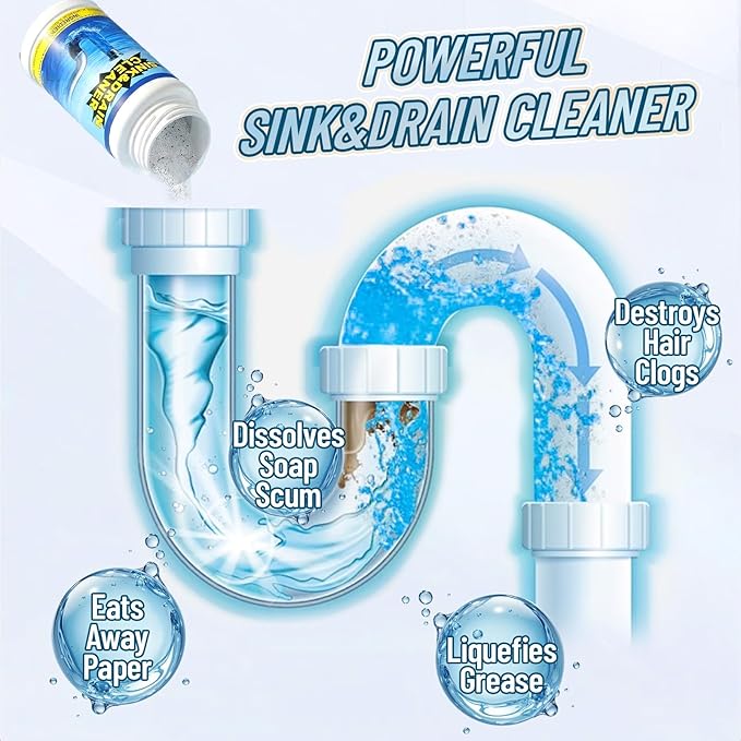 Drain Cleaner Shower Sink Cleaner New - Powerful Pipeline Dredging Agent, Kitchen Unblocker, Sink and Drain Cleaner for Kitchen Toilet（3PCS）