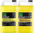 3D Extractor Carpet Cleaner Upholstery Shampoo – Ultimate Carpet & Upholstery Cleaning Kit – Low Foam & High Foam Stain Remover Duo – 1 Gallon Each