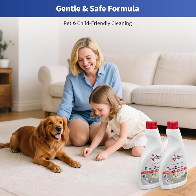 2 Bottle Original Scent Floor Cleaning Solution - For Roborock Robot Vacuum & Mop, Deep Cleans Hard Floors, Works With All Mopping Robot Vacuums