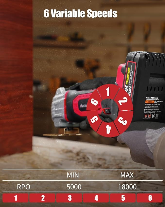 AVID POWER Cordless Oscillating Tool 20V Battery Powered Oscillating Multitool with 2.8° Oscillation Angle, Variable Speed Oscillating Saw w/ 31Pcs Accessories for Scraping/Cutting & Sanding