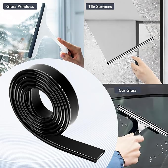41 Inch Squeegee Rubber Replacement, Squeegee Replacement Rubber Blade, Versatile Squeegee Rubber Refill for Shower, Doors, Window & Glass Cleaning