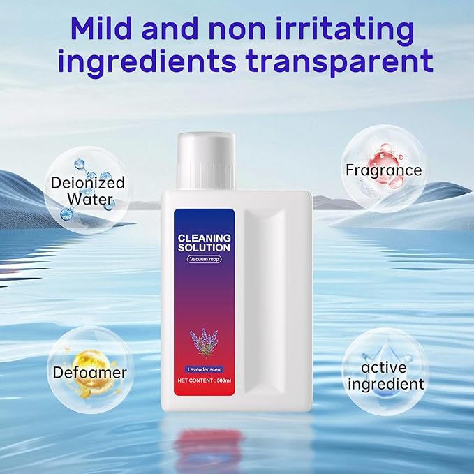 Lavender Floor Cleaning Solution Compatible with Dreame Wet & Dry Vacuum and Robot， Residue & Streak Free,Suitable for All Robot Vacuum Cleaners and Wireless Wet Dry Dual-Use Vacuum Cleaners