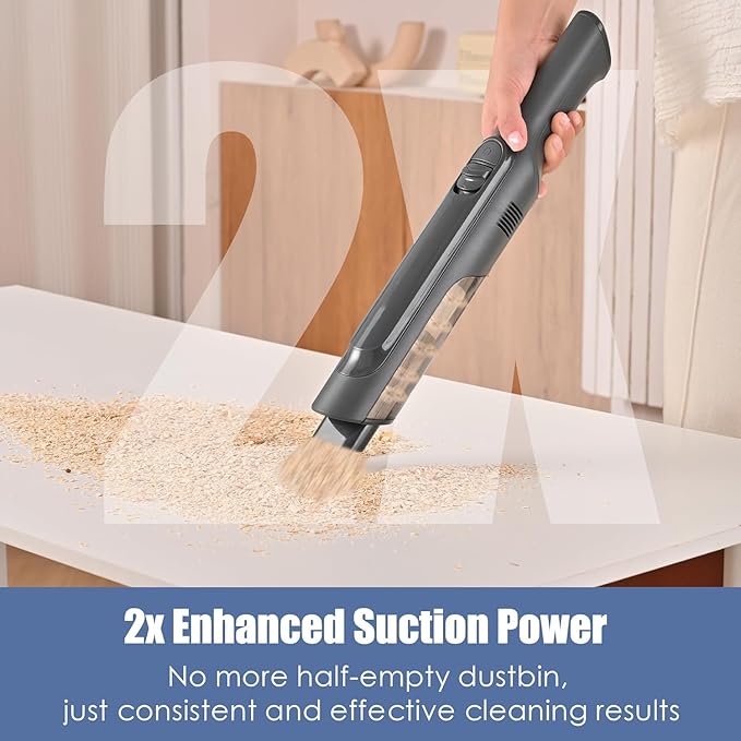 Handheld Vacuum Cordless, Lightweight 1.4lb with Powerful Suction, Charging Dock, Single Touch Empty and Detachable Dust Cup, Portable Mini Car Vac for Home Pet Car (Light Black)