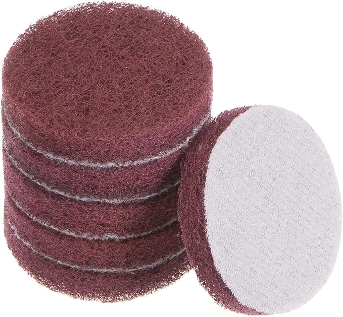 HARFINGTON 6pcs Drill Power Brush 2 inch Tile Scrubber Scouring Pads 320-400 Grit for Bathroom Kitchen Household Cleaning