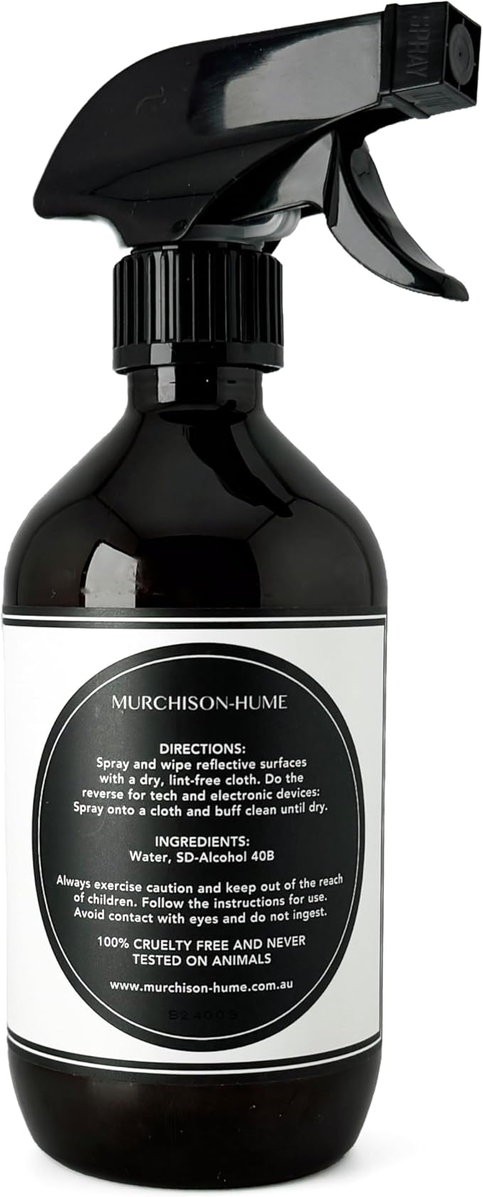 Murchison-Hume Glass Cleaner, Natural Glass Cleaner for Windows, Mirrors, Crystal, or Wine Glass – Streak-free, Ammonia-free, Non-toxic, Non-fuming, No Artificial Color or Fragrance, 17oz