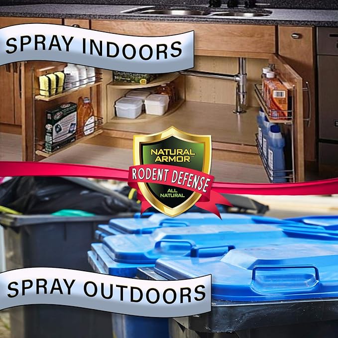 Peppermint Repellent for Mice/Mouse, Rats & Rodents. Natural Spray for Indoor & Outdoor Use. Natural Armor Rodent Shield. 128 OZ Gallon