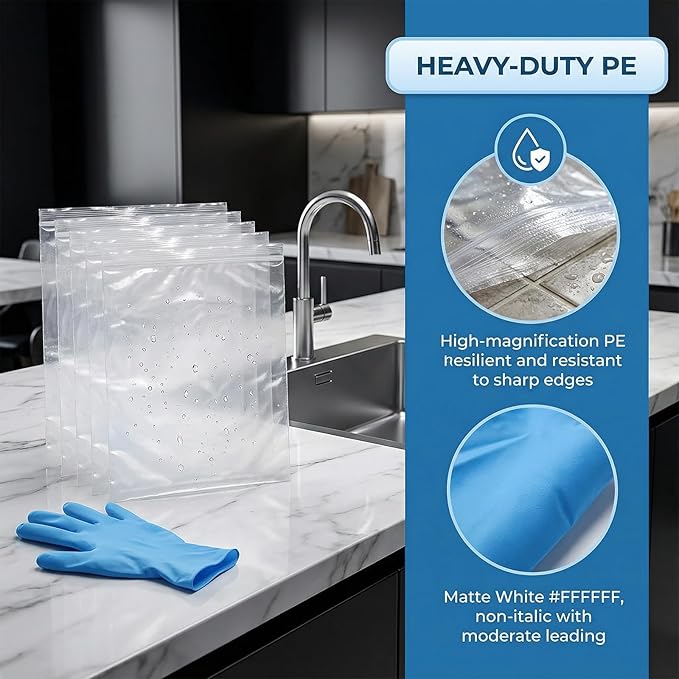 6-Pack Oven Rack Cleaning Bags (4 Large + 2 XL) with Gloves, Reusable Heavy-Duty Leak-Resistant Soak Bags for Deep Cleaning Oven Racks & Grill Grates, No Cleaner Included