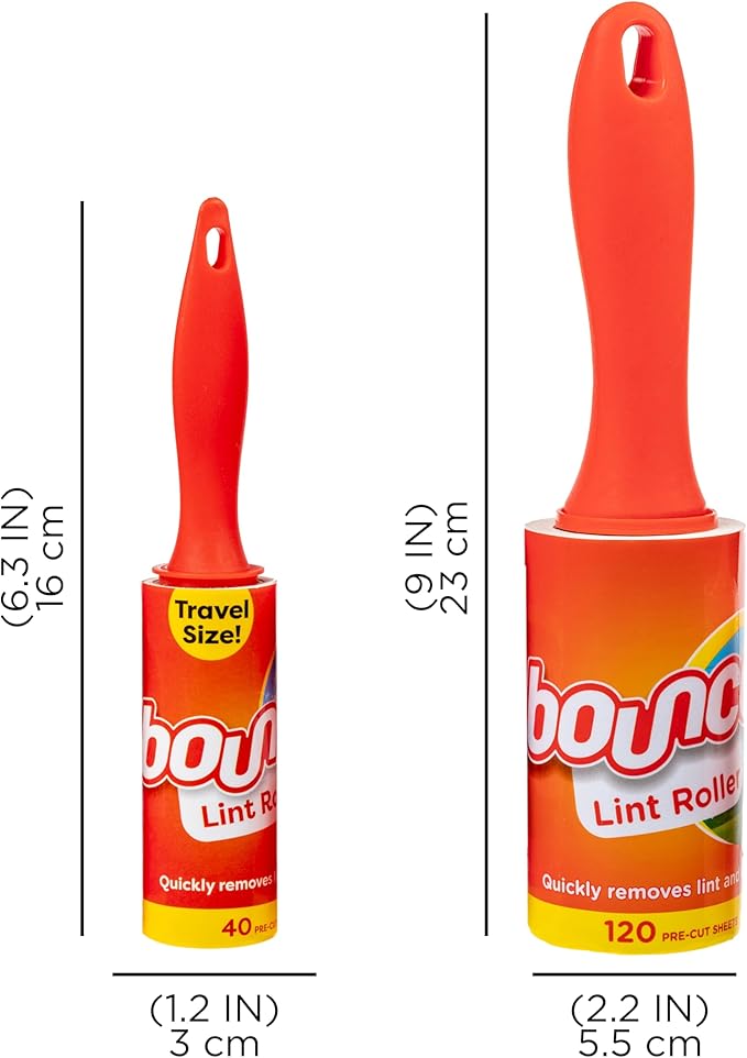 Bounce Lint Rollers to-Go, 3pc Set, Quickly Removes Lint and Debris, 240 Pre-Cut Sheets Total