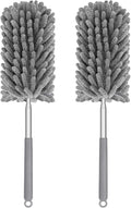 Mini Duster for Cleaning, 360° Bendable Hand Dusters with Extension Pole, Washable Small Duster for Car Interior, Office, Furniture