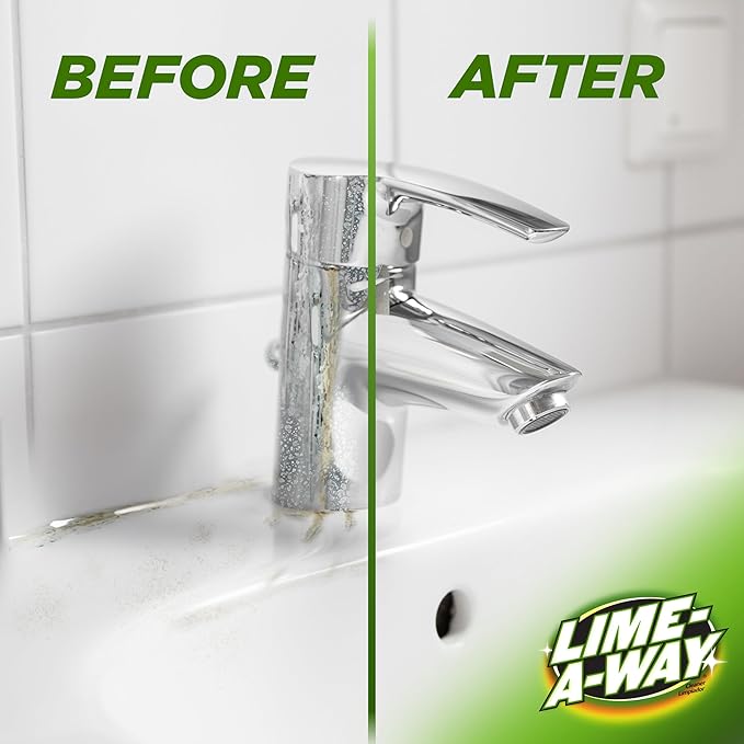 Lime-A-Way Hard Water Stain Remover Spray, Removes Lime, Calcium & Rust in Seconds, Bathroom Cleaner, 22 fl oz