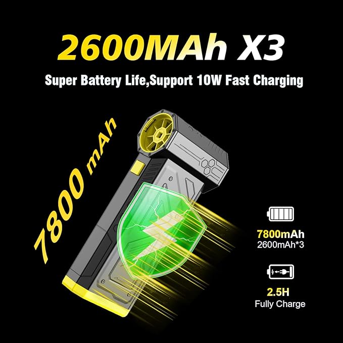Compressed Air Duster, 150000RPM Electric Air Duster, Replace Compressed Air Can - No Canned Air, Portable Air Blower for Computer, Keyboard Clean, Car,Home Cleaning (Yellow)