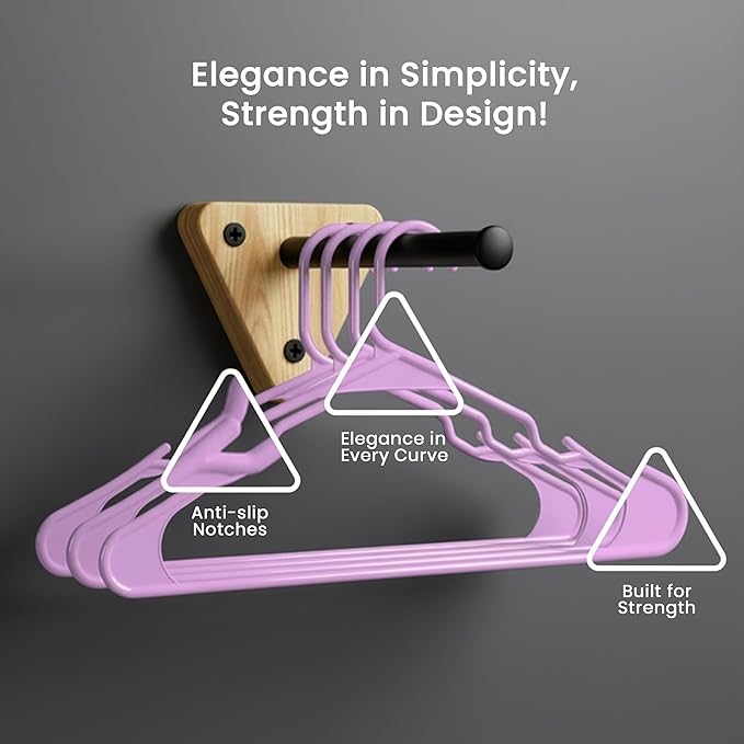Utopia Home Plastic Hangers 50 Pack - Perfect Space Saving Clothes Hanger - Durable and Strong - Perfect Closet Organizers with Shoulder Grooves (Pink)