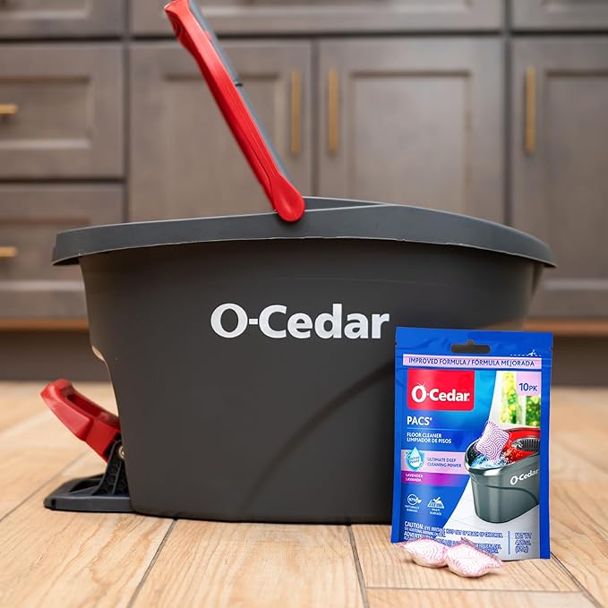 O-Cedar PACS Hard Floor Cleaner, Lavender Scent 10 Count (1-Pack) | Made with Naturally-Derived Ingredients | Safe to Use on All Hard Floors | Perfect for Mop Buckets