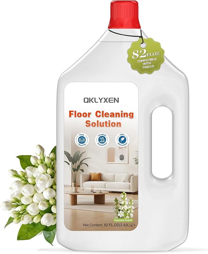Floor Cleaning Solution Compatible with Roborock – 82 FL OZ Jasmine Floor Cleaner – Soft, Long-lasting Fragrance, – For All Cordless Wet/Dry Vacuum Mop Cleaner & Robot Vacuums with Mopping