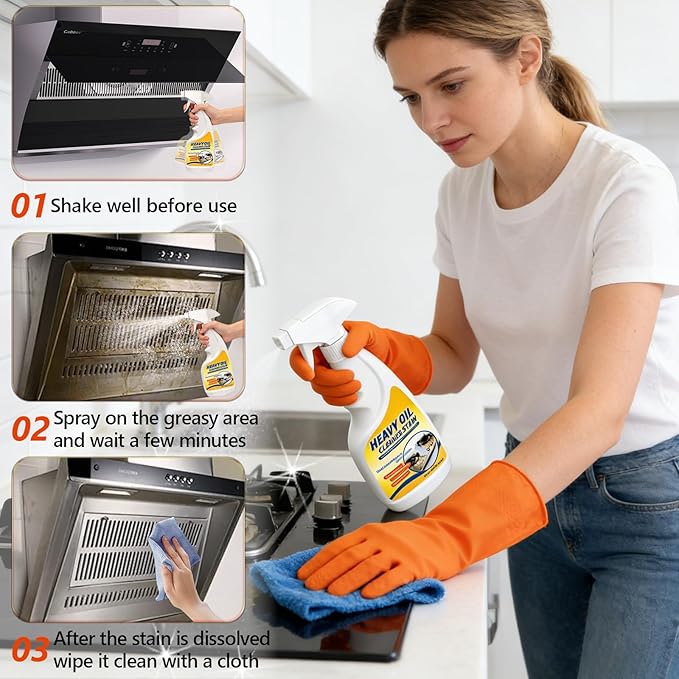 Heavy Oil Cleaner Stain,Heavy Oil Stain Cleaner Kitchen,Clean Up Kitchen Oil Stains Spray,Kitchen Spray Cleaner,Multi-purpose Oils Stain Cleaner,Clean Up Kitchens Oil Stains (300ml)