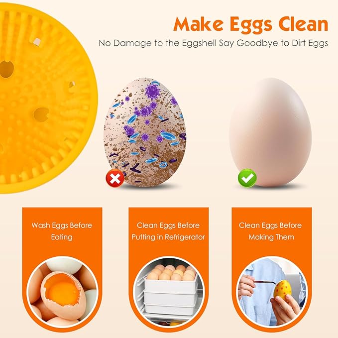 Egg Brush Cleaner, Egg Cleaner Scrubber for Fresh Eggs, Cute Chick Shaped Silicone Egg Washer, Reusable Multipurpose Washing Egg Tool for Fruits and Vegetables(Pink/Blue)