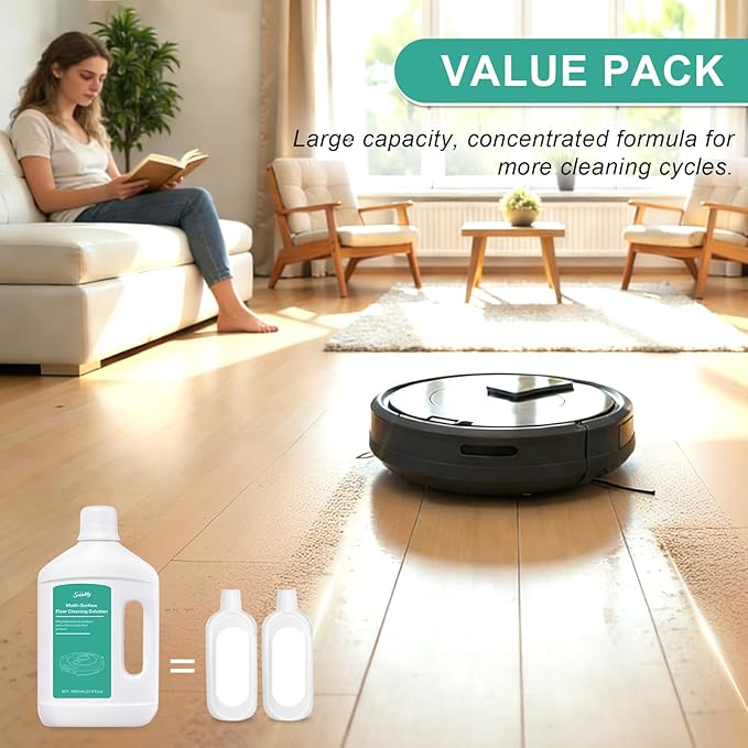 33.81 fl oz/1L Floor Cleaning Solution Compatible with Dreame Wet & Dry Vacuum, No residue & Pet-friendly, Household Floor Cleaners Suitable for Robot Vacuum Cleaners and Floor Mops, Original Scent