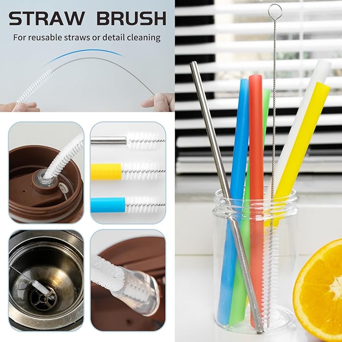 Living and Giving 3Pcs Set of Bottle Brush Flexible Cleaning Brushes Kitchen Nylon Multifunction Clean Brush Set
